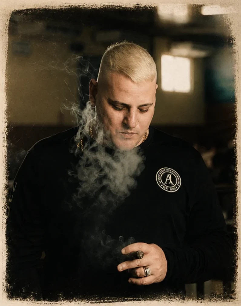 AJ Fernandez smoking a cigar